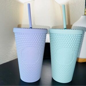 Starbucks Pastel Textured Tumblers with Straws